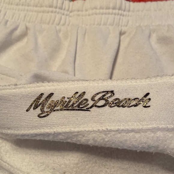 Vintage K-BOS SPORT Shorts White Metallic Gold Orange L - Picture 9 of 10